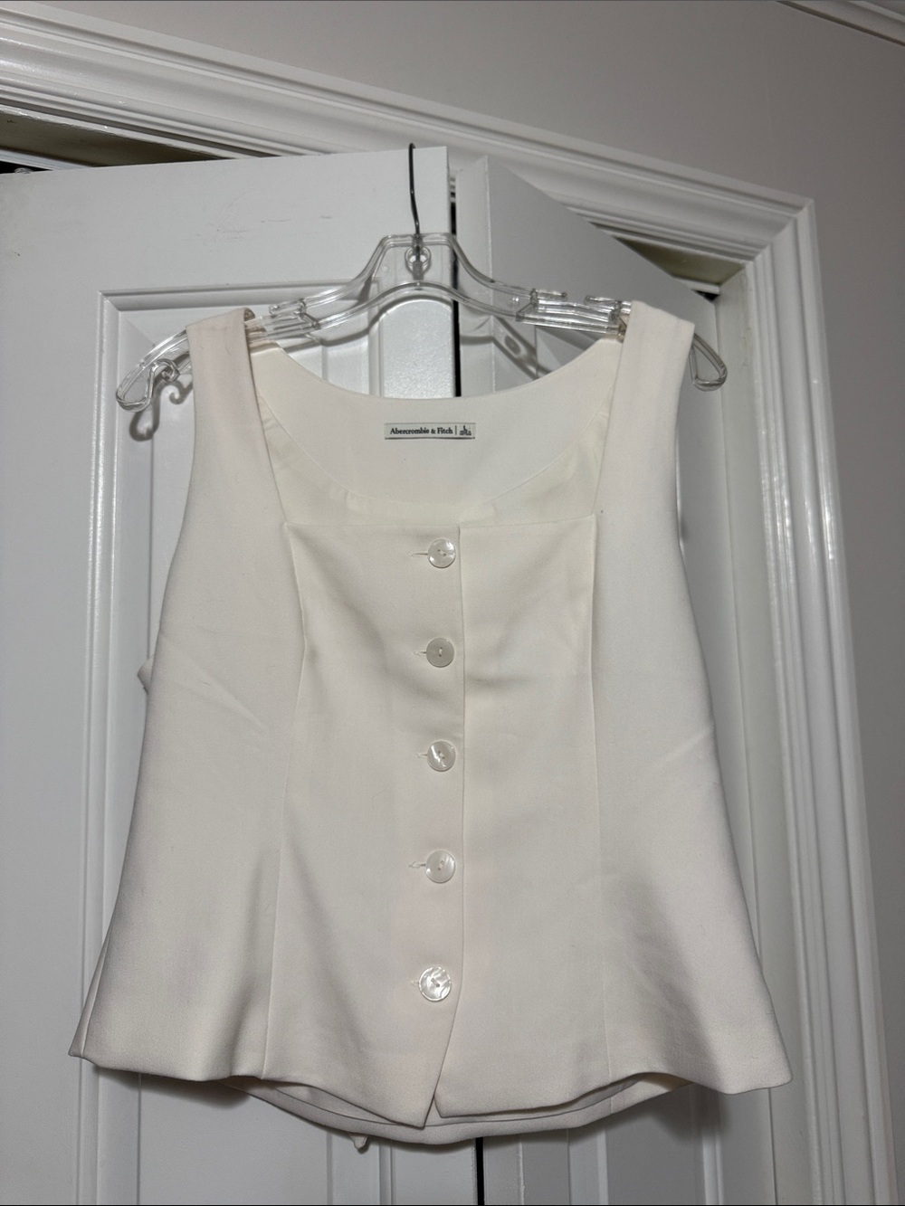 Abercrombie & Fitch Cream Button Front suit Top